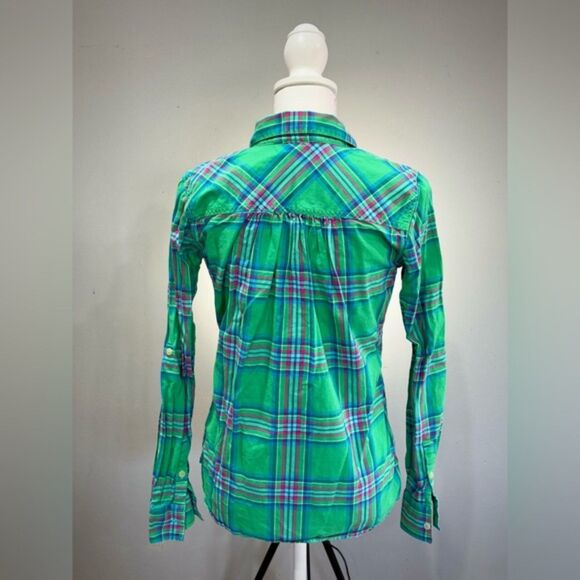 SALE! Women’s Green The North Face Plaid Button Down Shirt Size S EUC - Picture 2 of 7